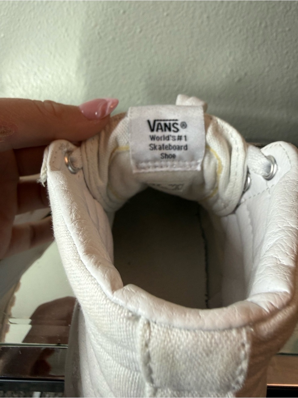 Vans Sk8-Hi True White Canvas High Top Sneakers Women’s 7 Men’s 5.5 - Picture 7 of 9